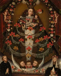 Vergine di Pomata con San Nicola da Tolentino e Santa Rosa da Lima