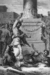 Volero Publilio rifiuta di essere arrestato 473 a.C. Incisione
