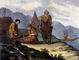 Coste della Groenlandia occidentale. Litografia dei primi del XIX secolo