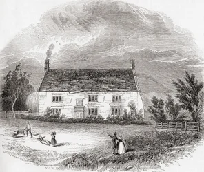 Woolsthorpe Manor, Woolsthorpe-by-Colsterworth, Lincolnshire, Inghilterra, da Old England: A Pictorial Museum, pub. 1847