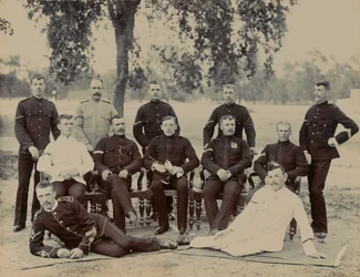 Caporali della Compagnia C, 1° Battaglione del Reggimento di Bedfordshire, circa 1890