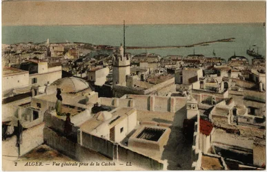 Veduta generale della casbah (kasbah) di Algeri, Algeria - Cartolina della collezione di Selva, inizio XX secolo