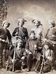 Guerrieri georgiani di Batum (o Batumi) città della Georgia, capitale dell