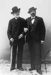 Giuseppe Verdi, compositore italiano (1813-1901), e il tenore Francesco Tamagno (1850-1905) a Montecatini alla fine del XIX secolo