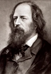 Ritratto a mezzo busto del famoso poeta inglese Alfred Tennyson