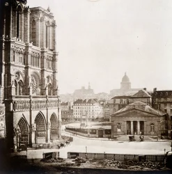 Notre Dame de Paris e la piazza, fine XIX secolo