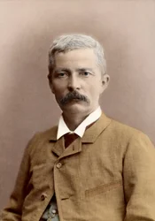 Ritratto di Sir Henry Morton Stanley (nato John Rowlands) (1841-1904), giornalista ed esploratore gallese. colorazione successiva
