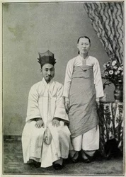 Ritratto di un funzionario coreano e sua moglie alla fine del XIX secolo