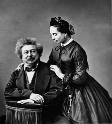 Ritratto dello scrittore Alexandre Dumas con sua figlia
