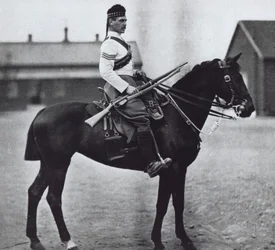 Sergente del 92° Gordon Highlanders, equipaggiato come fante a cavallo