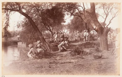 La presa del ponte del canale di Alipur da parte della Cavalleria delle Guide, Campo di esercitazione di Delhi, 1885