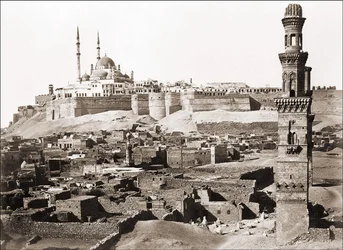 Veduta del Cairo, fotografia intorno al 1870