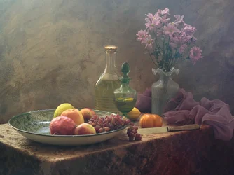 Natura morta con frutta autunnale