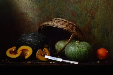 Raccolta delle zucche autunnali