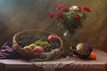 Frutta e rose classiche