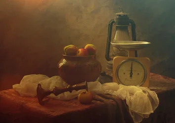 Natura morta in una cucina rustica