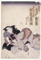 Iwai Shijaku e Bandō Minosuke in ruoli illeggibili