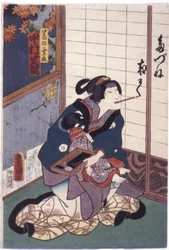 Nakamura Shikan nel ruolo della volpe Kuzunoha (Kuzunoha Kitsune)