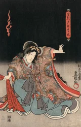 Ukiyo-e di un Attore in Ruolo Femminile