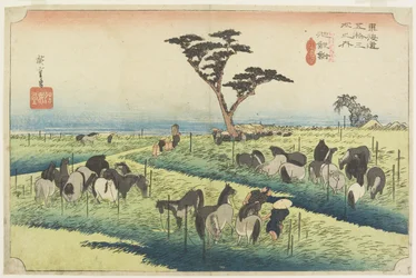 Fiera dei cavalli di aprile, Chiryu_, c. 1833