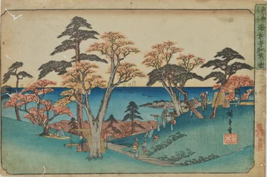 “Foglie d’autunno al Tempio di Kaianji” dalla serie “Luoghi famosi della capitale orientale”
