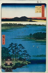 Santuario di Benten allo stagno di Inokashira. Cento famosi vedute di Edo, c. 1858