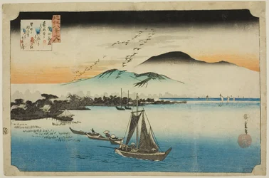 Oche in discesa a Katada (Katada rakugan), dalla serie "Otto vedute di Omi (Omi hakkei no uchi)"