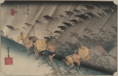 Pioggia battente a Shono, dalla serie Cinquantatré stazioni del Tokaido