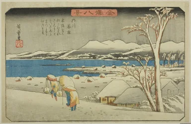Neve serale a Uchikawa, dalla serie "Otto vedute di Kanazawa"