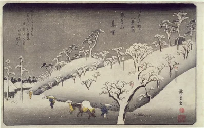 Neve serale sul monte Asuka, da Otto vedute dei dintorni di Edo, c.1838