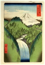 Il Fuji dai monti di Isu, n. 22 della serie «36 vedute del Monte Fuji» («Fuji Saryu Rokkei»)