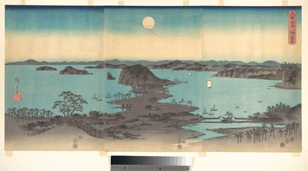 Luna piena a Kanazawa, provincia di Musashi