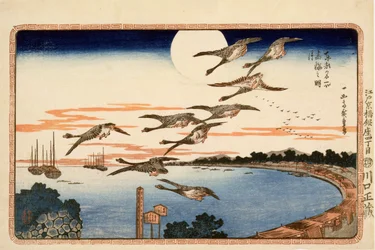 Luna piena a Takanawa, da Luoghi celebri della capitale orientale di Edo, c.1832