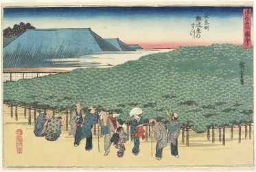 Il pino gigante di Naniwaya in Anryu_-machi, c. 1834