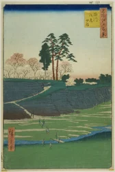 Collina Goten a Shinagawa (Shinagawa Gotenyama), dalla serie "Cento vedute famose di Edo (Meisho Edo hyakkei) "v