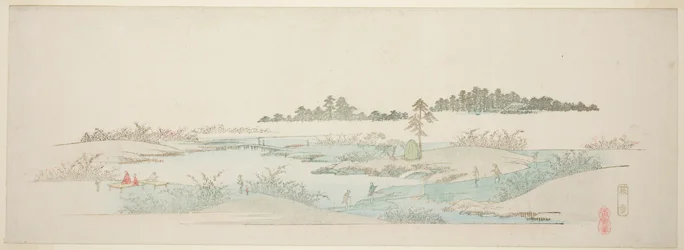 Tempio di Hagi (Hagidera), dalla serie "Tredici vedute dei dintorni di Edo"