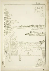 Vista dalla collina del santuario Yushima Tenjin, dalla serie "Cento vedute famose di Edo"