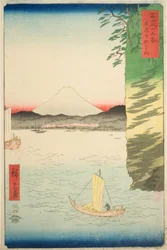 Honmoku nella provincia di Musashi (Musashi Honmoku no hana), dalla serie "Trentasei vedute del Monte Fuji (Fuji sanjurokkei)"