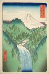 Nelle montagne della provincia di Izu (Izu no sanchu), dalla serie "Trentasei vedute del Monte Fuji (Fuji sanjurokkei)"