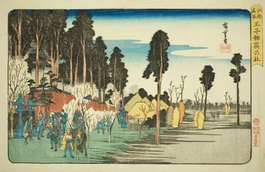 Santuario Inari a Oji (Oji Inari no yashiro), dalla serie "Luoghi famosi di Edo (Koto meisho)"