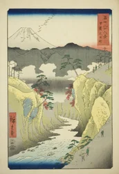 Passo di Inume nella provincia di Kai (Kai Inume toge), dalla serie "Trentasei vedute del Monte Fuji (Fuji sanjurokkei)"