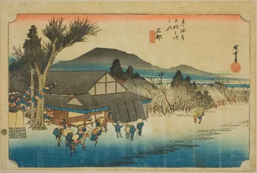 Ishibe: Villaggio di Megawa, dalla serie "Le cinquantatré stazioni del Tokaido"