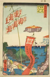 Ponte Kanasugi a Shibaura, dalla serie "Cento vedute famose di Edo"