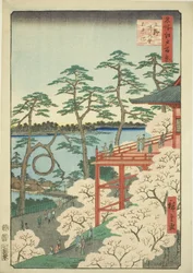 Sala Kiyomizu e Stagno Shinobazu a Ueno, dalla serie "Cento Vedute Famose di Edo"