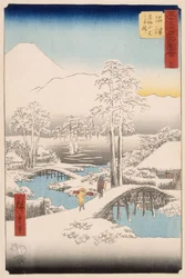 Il monte Fuji e il monte Ashigara da Numazu con tempo sereno dopo una nevicata