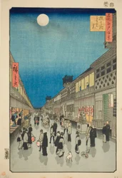 Veduta Notturna di Saruwaka-machi, dalla serie "Cento Vedute Famose di Edo"