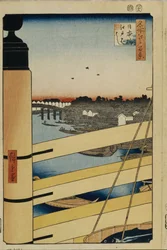 Nihonbashi e Edobashi Ponti Cento famose vedute di Edo, 1856-1858