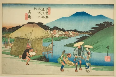 N. 14: Takasaki, dalla serie "Sessantanove stazioni del Kisokaido (Kisokaido rokujukyu tsugi no uchi)"
