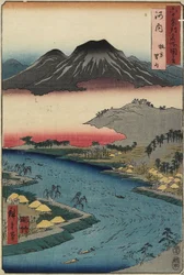 Monte Otoko-yama visto da Hirakata, provincia di Kawachi, luglio 1853