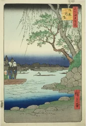 Oumayagashi, dalla serie Cento vedute famose di Edo (Meisho Edo hyakkei)